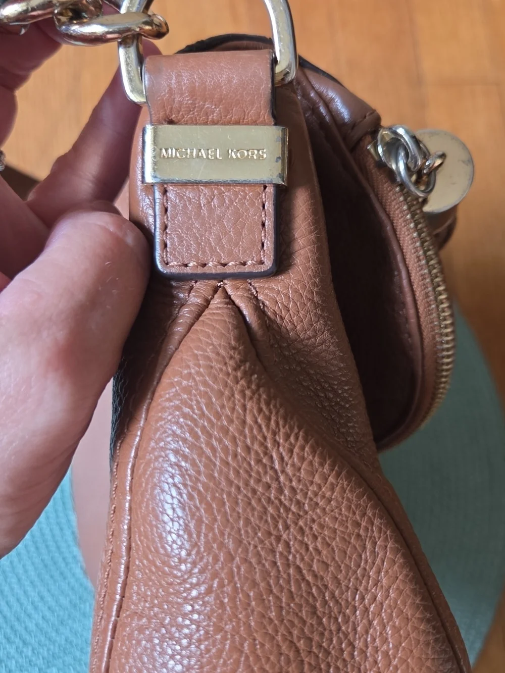 Michael Kors Tan Leather Shoulder Bag with Tassel